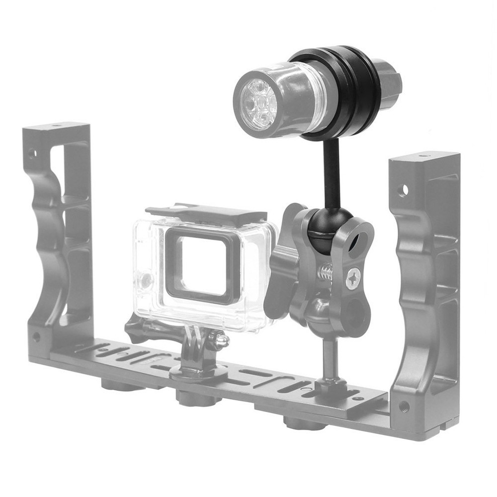 Robust Diving Light Bracket 1 Inch Ball Joint Adapter for Flashlight Stability
