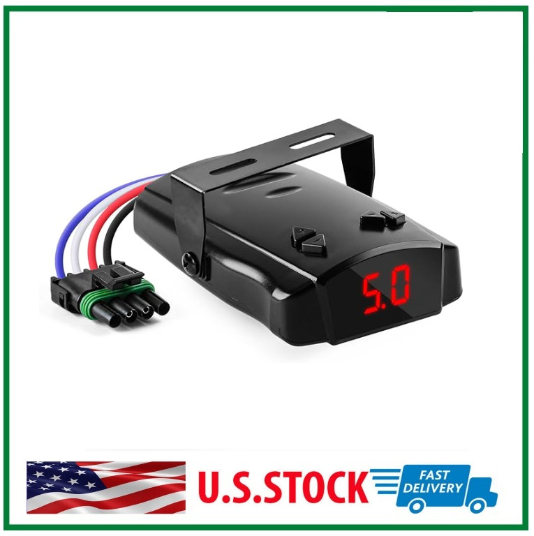 Trailer Brake Controller,Time-Delay Brake Controller for 1-4 Axle Trailers Black
