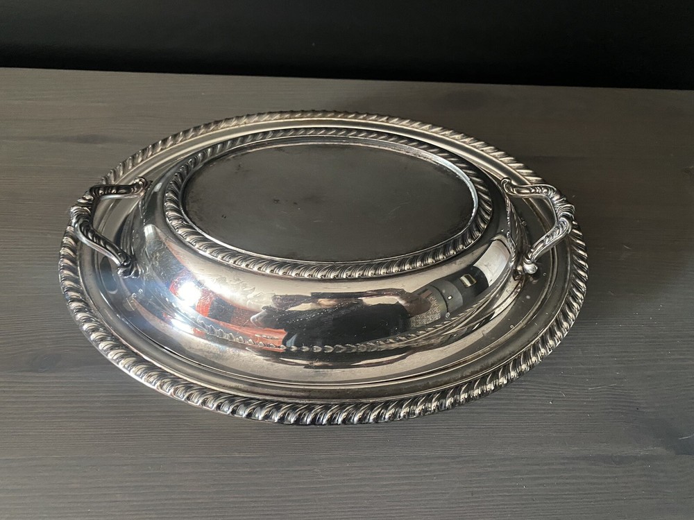 Vintage Silver Plate Serving Dish With Cover