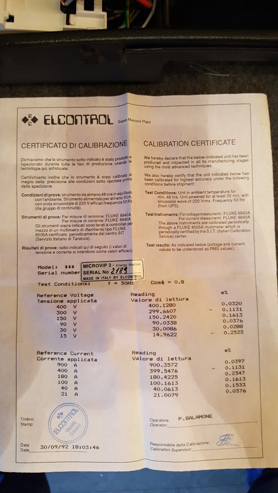ELCONTROL 3-Phase Energy Analyzer MICROVIP 3