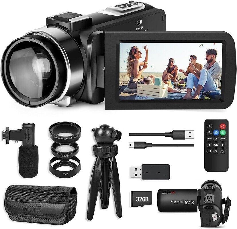 2.7K Video Camera 42MP 3'' Screen Camcorder For Vlogging With Remote Control