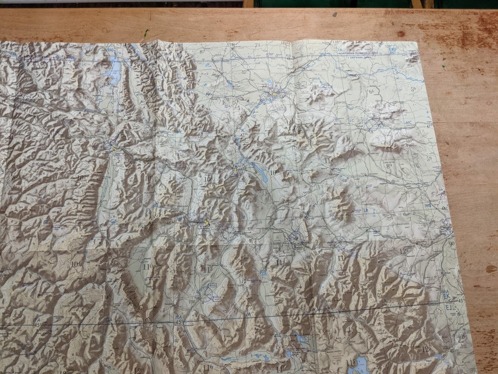 VTG USAF Aviation Sectional Topographical Navigation Chart Map Bitterroot Range