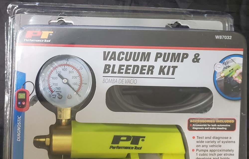 PERFORMANCE TOOL W87032 AUTO DIAGNOSTIC VACUUM PUMP & BLEEDER KIT