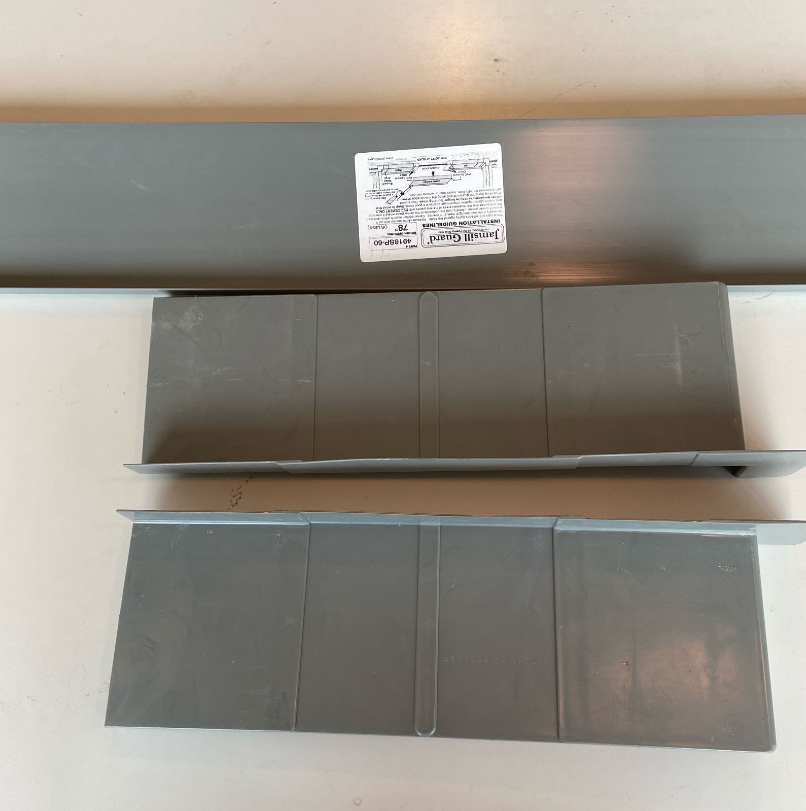 Jamsill Guard 4-9/16" Adjustable Sill Pan Flashing, Up to 78" RO, Gray (4916SP-6