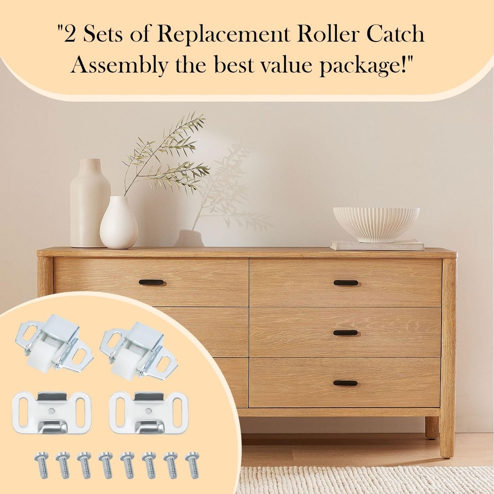2 Pack Mailbox Replacement Roller Catch Assembly, Spring Latch, Imperial Doors