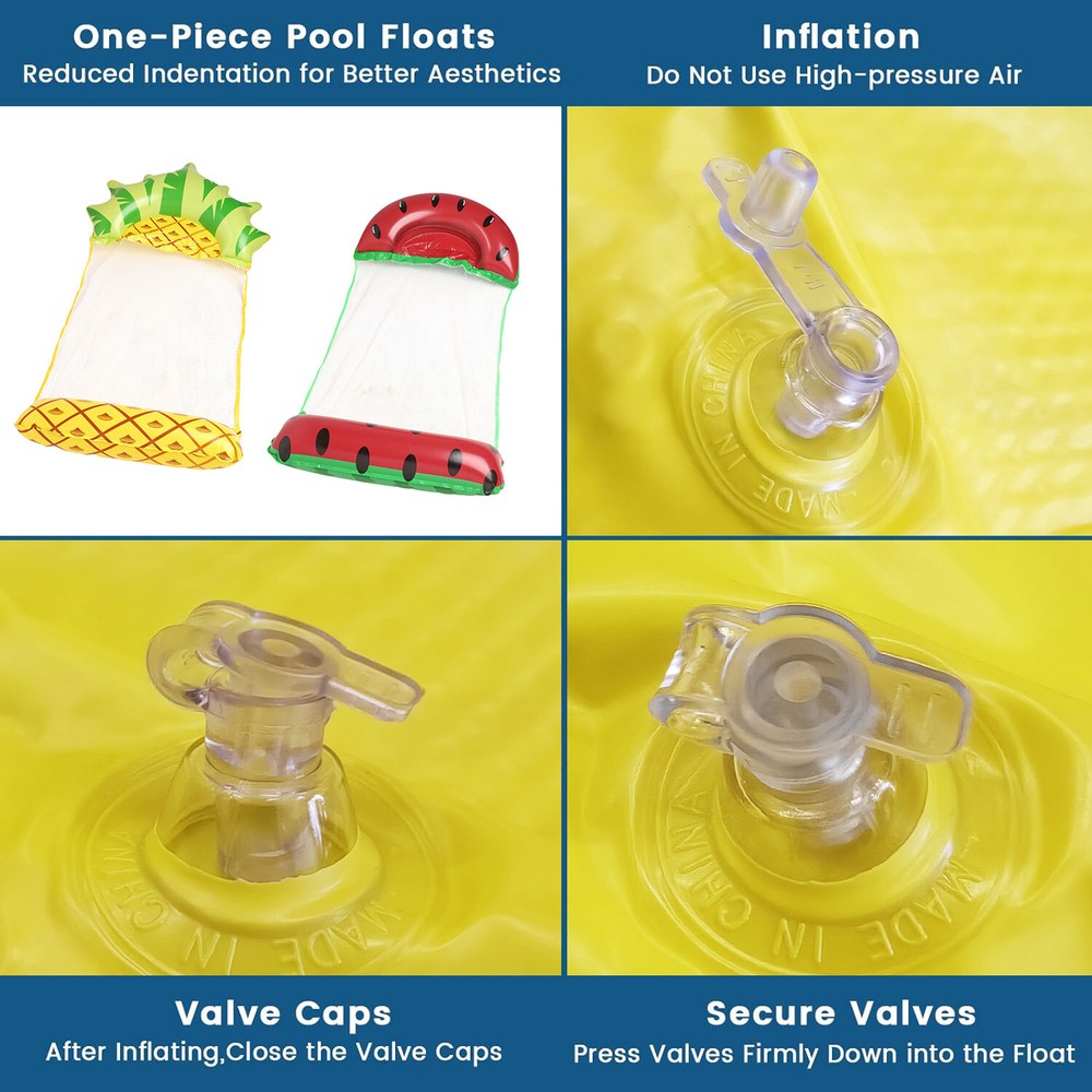 HBN Fruit Inflatable Pool Hammock Float, 2 Pack Water Lounges, Multi-Purpose