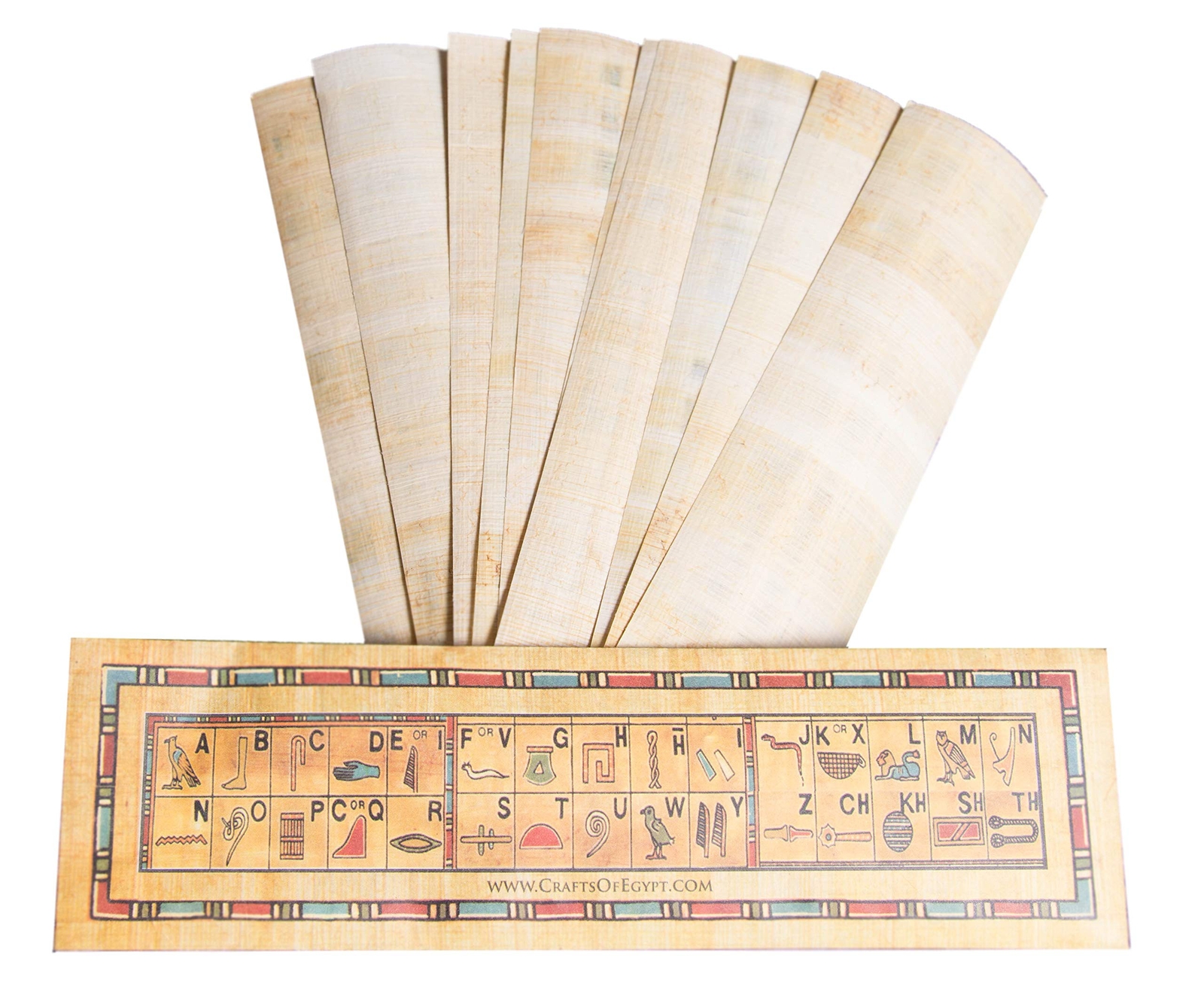 10 Egyptian Papyrus Paper Blank Bookmarks for Art Projects and Schools 7.2 x2...