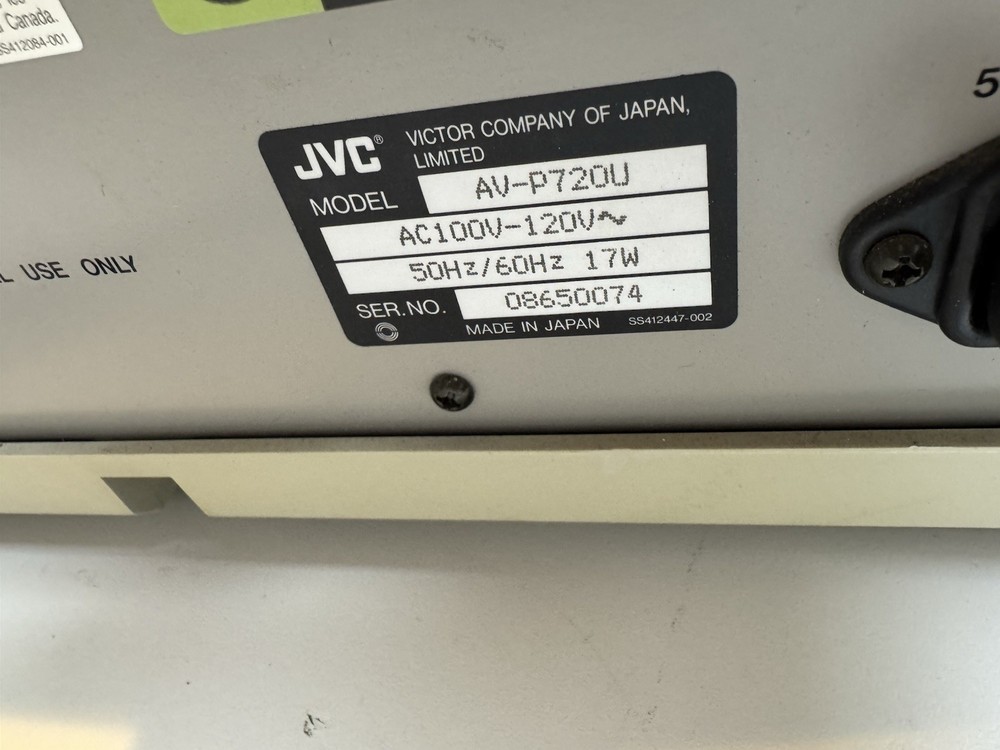 JVC AV-P720U Visual Presenter - Audio Video Document Camera - Tested, Works!
