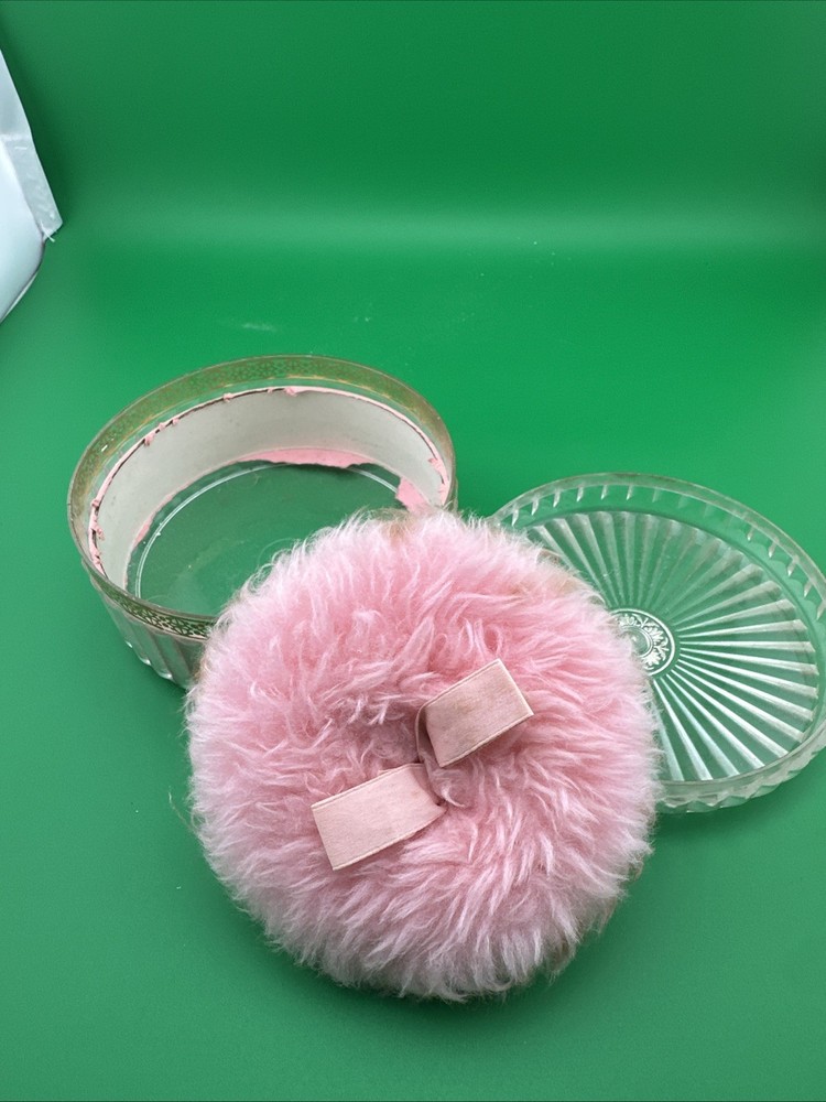 Vtg Clear Plastic Powder Box 1960s Acrylic