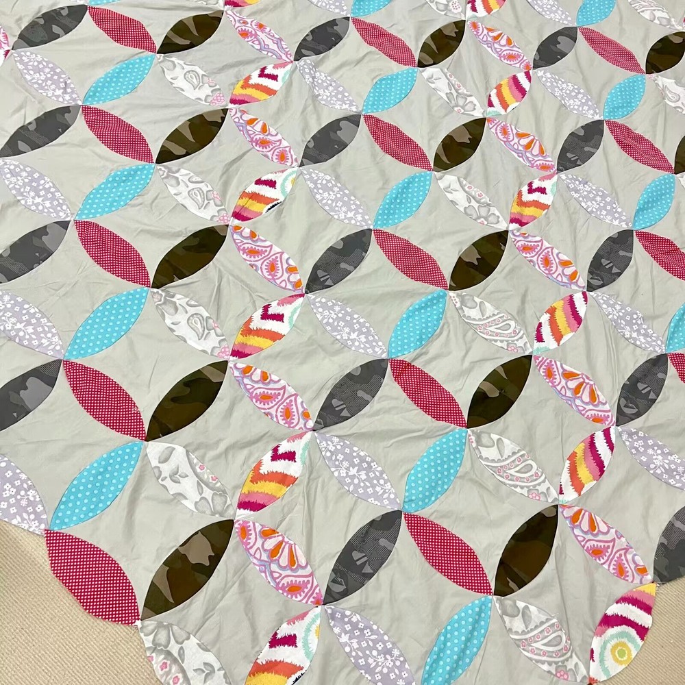 Orange Peel Handmade Machine Pieced Cotton Queen Patchwork quilt top/topper