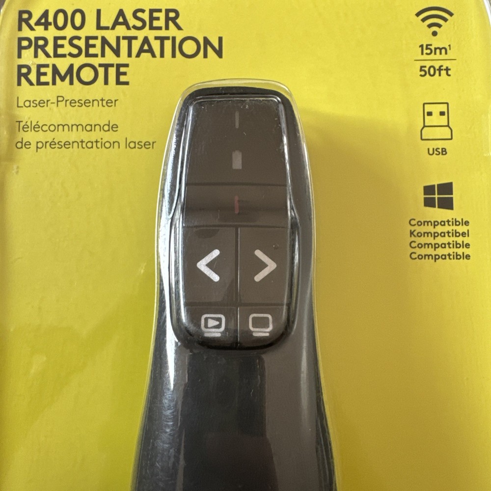 Logitech R400 Professional Wireless Presenter w/Red Laser Pointer New Sealed