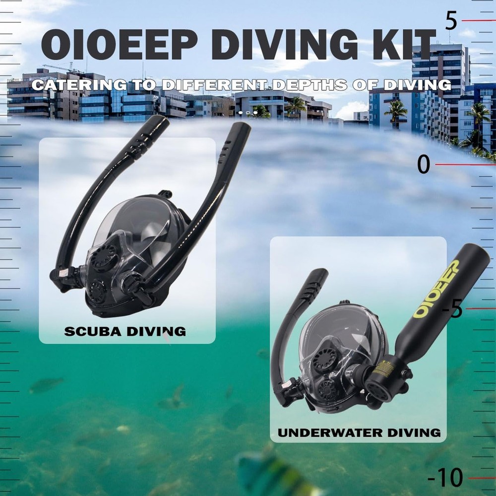Mini Scuba Diving Tank with Sub-Mask black
