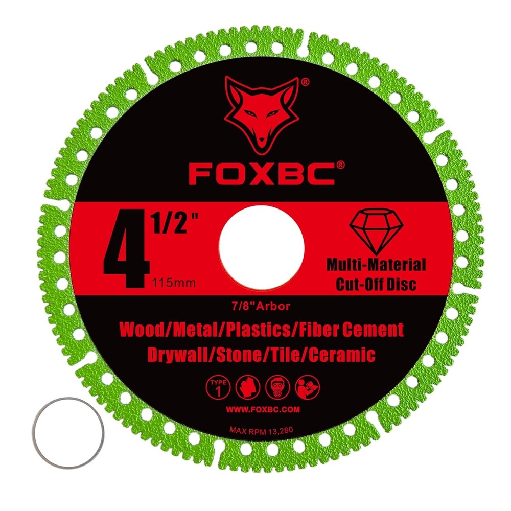 FOXBC 4-1/2 Inch Indestructible Multi-Material Cut Off Disc for Angle Grinders,