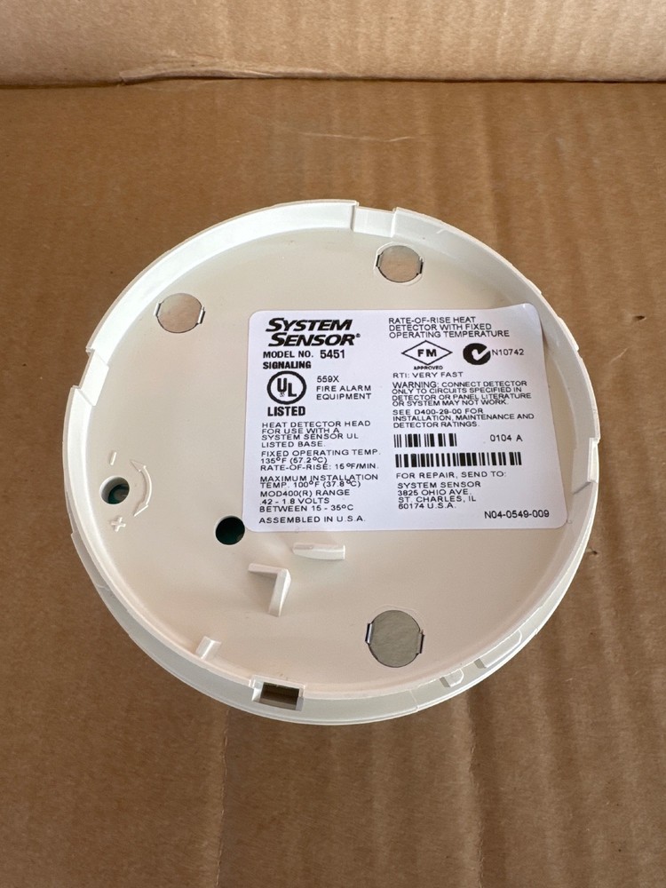 SYSTEM SENSOR 5451 400 SEIES HEAT DETECTOR