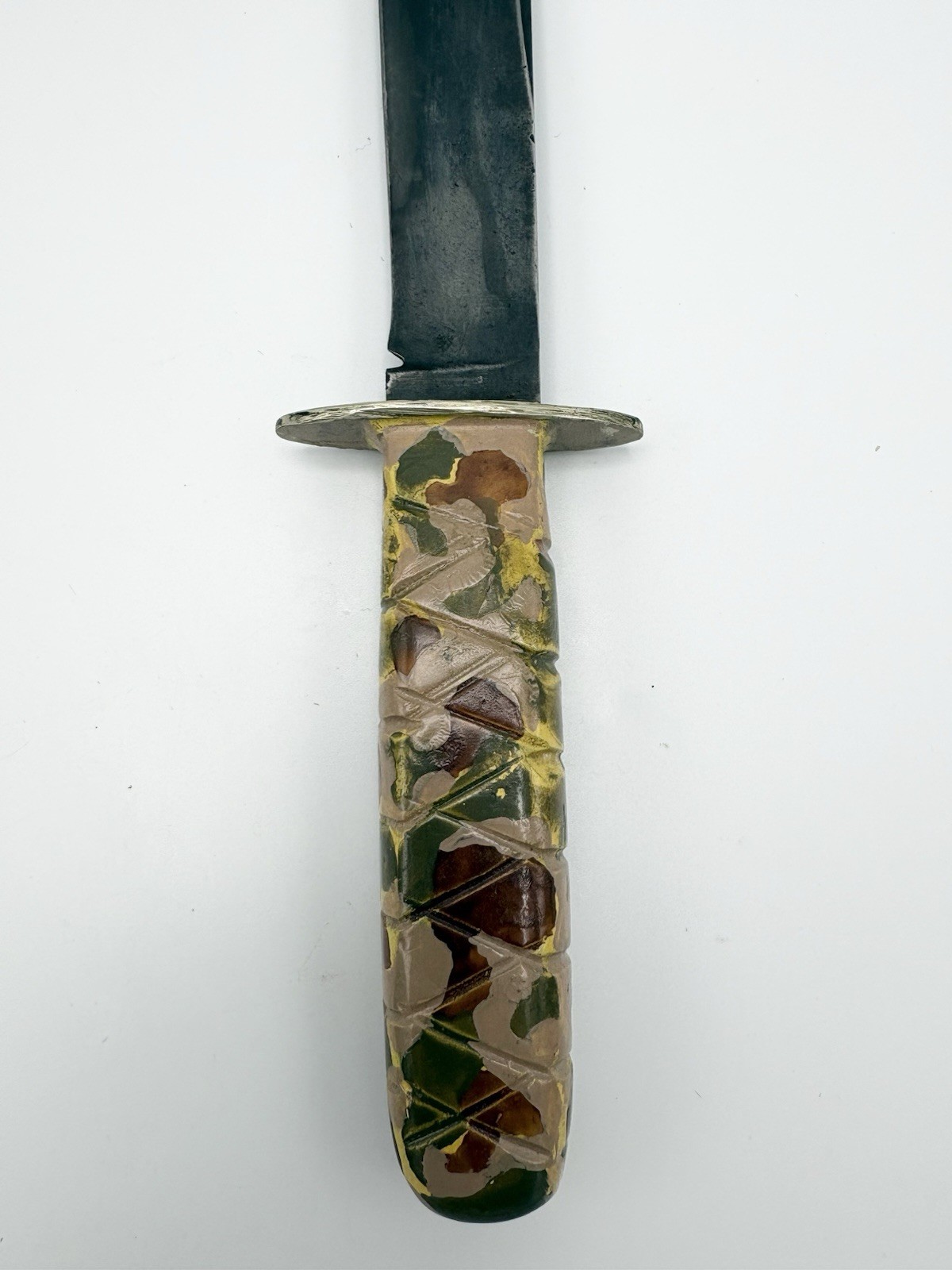 WWII Military Fighting Knife Theater Made Pacific ? w/ Leather Sheath