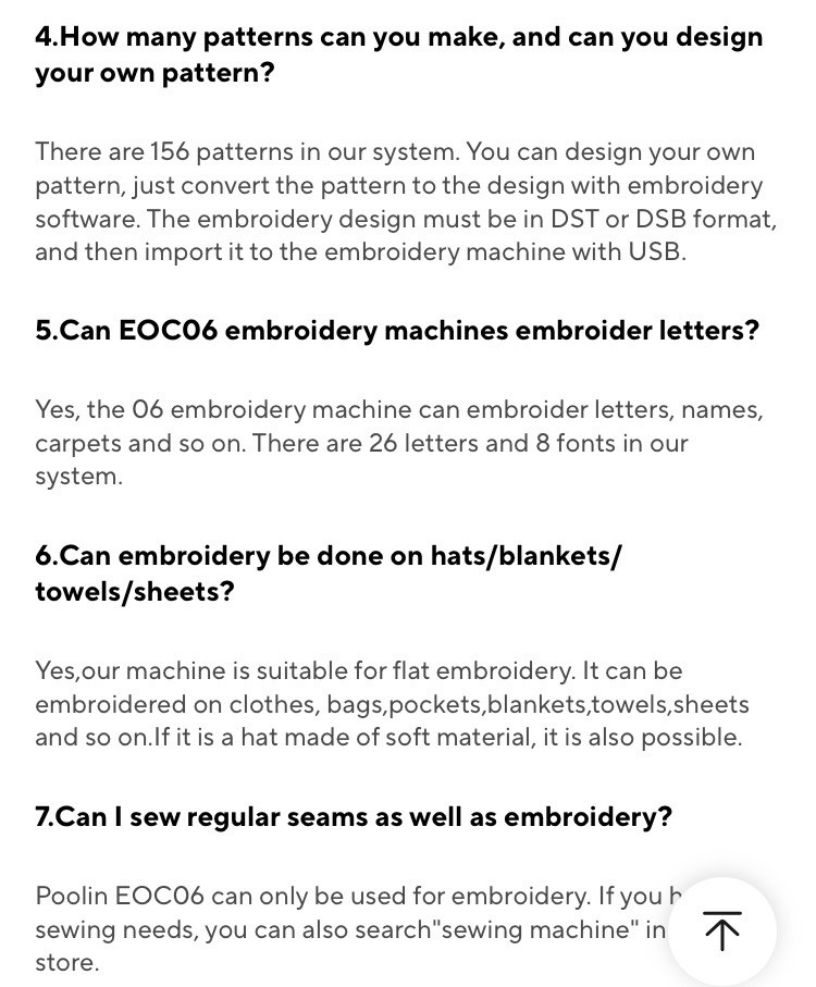 Poolin EOC06 Embroidery Machine Computerized with thread&bobbins&stabilizer