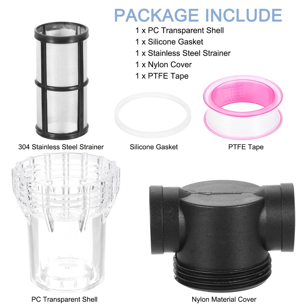 Pressure Washer Filter 1" NPT Inline Mesh Strainer Attachment Size 80 Mesh
