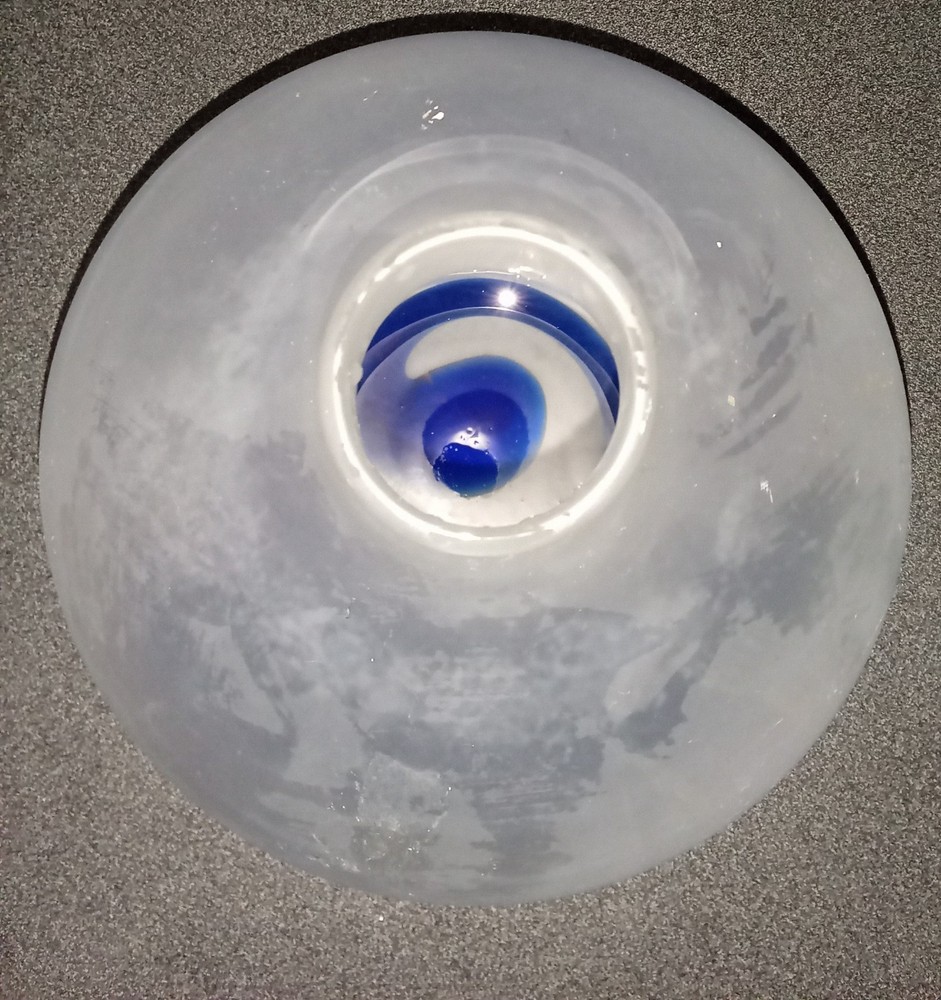 Frosted And Blue Swirl Vase