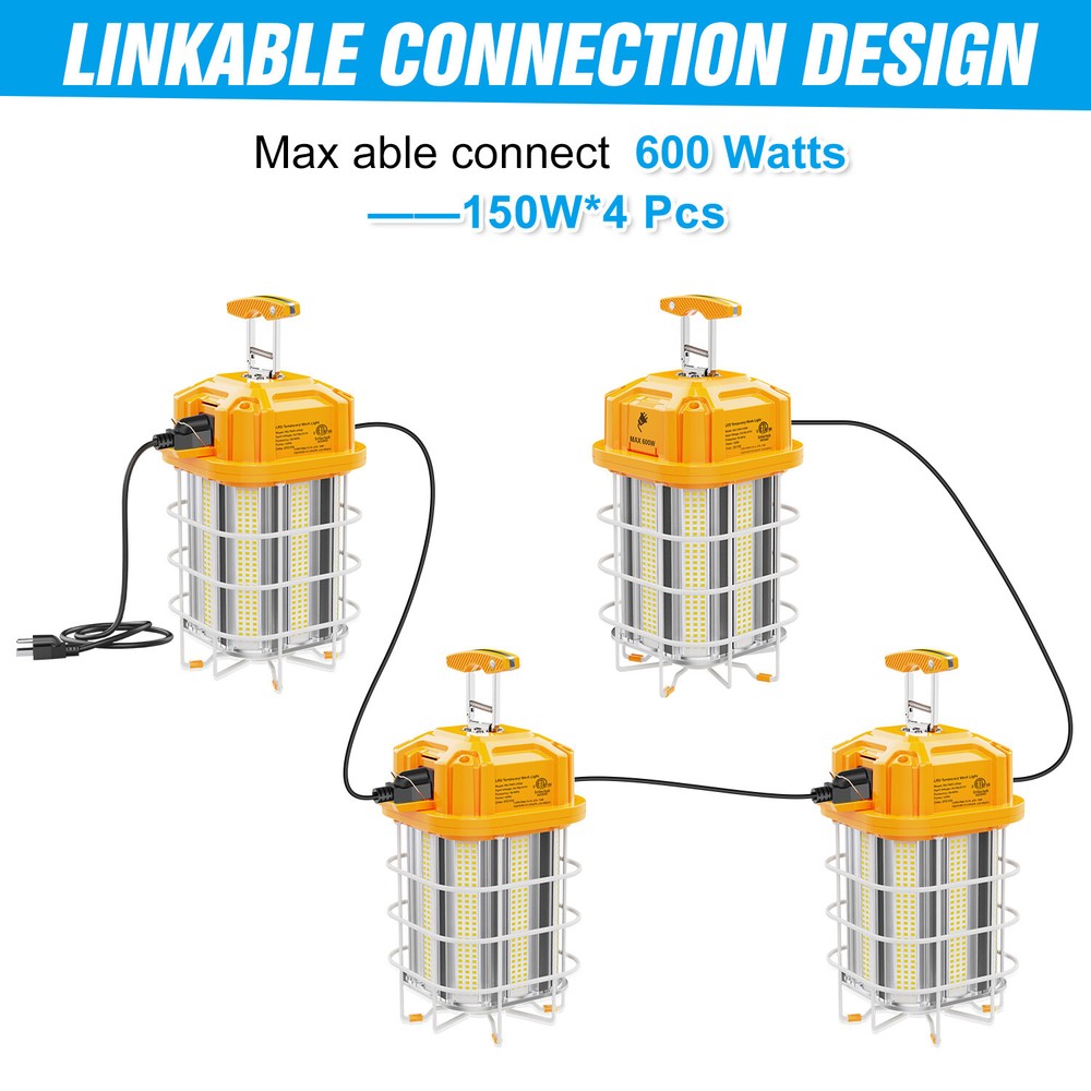 Linkable LED Temporary Construction Work Light 150W Construction Tunnel Lighting