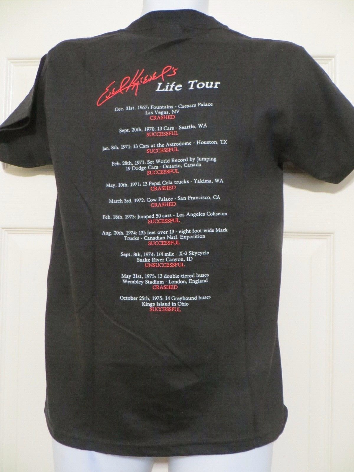 Evel Knievel Commemorative "Concert style" T-Shirt! LAST STOCK $9.99 S-M-L ONLY!