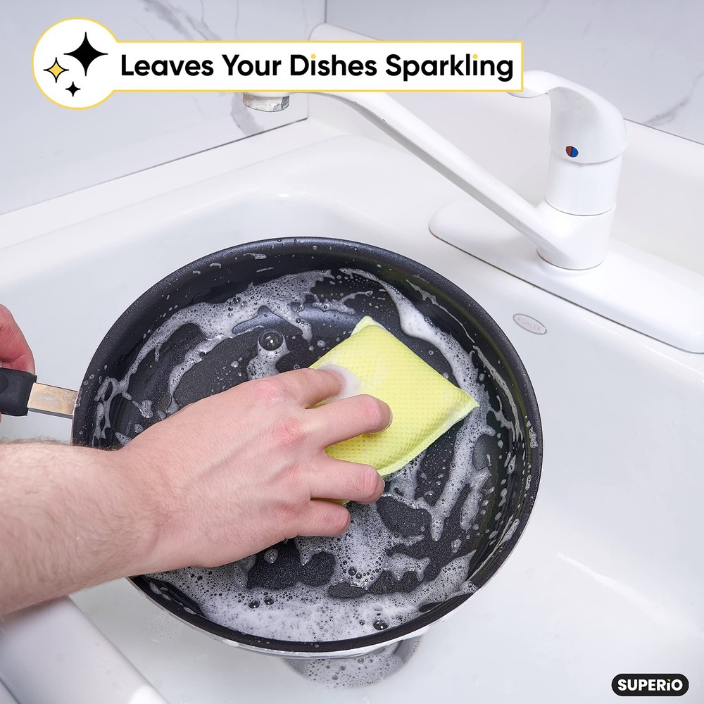 Microfiber Sponges for Dishes Kitchen Sponges Non-Scratch Sponge Dish Scrubbe...