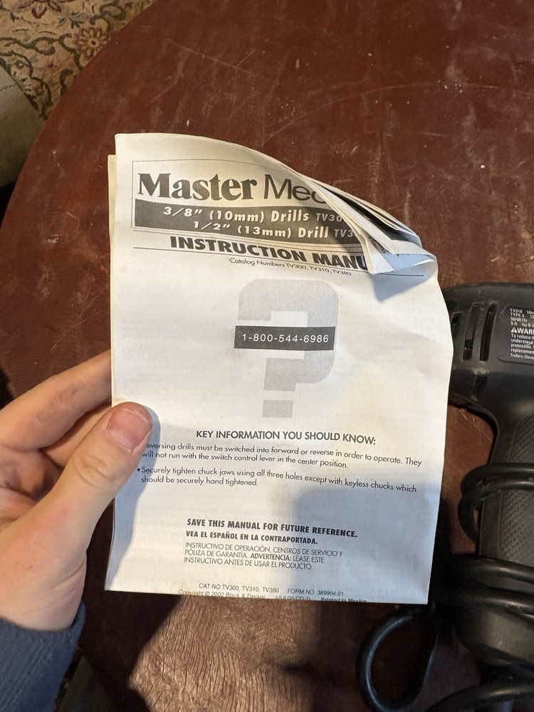 MASTER MECHANIC TV310 252133 NOS