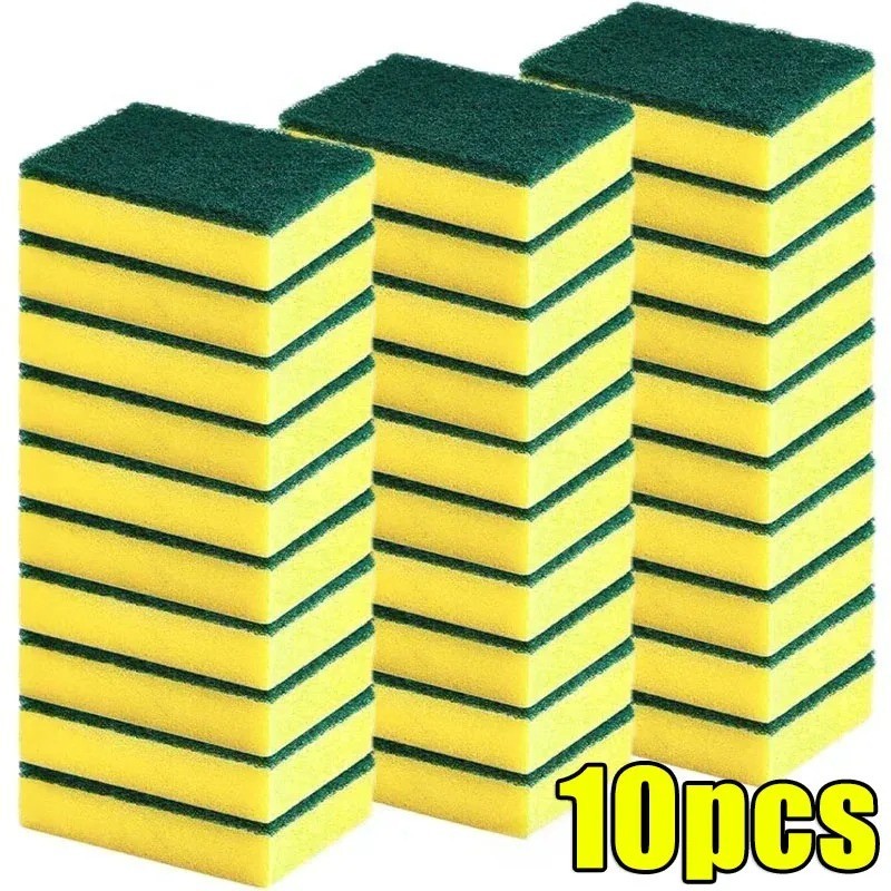 10/30/50pc Double-Sided Magic Cleaning Sponge – Rust & Pot Brush for Kitchen