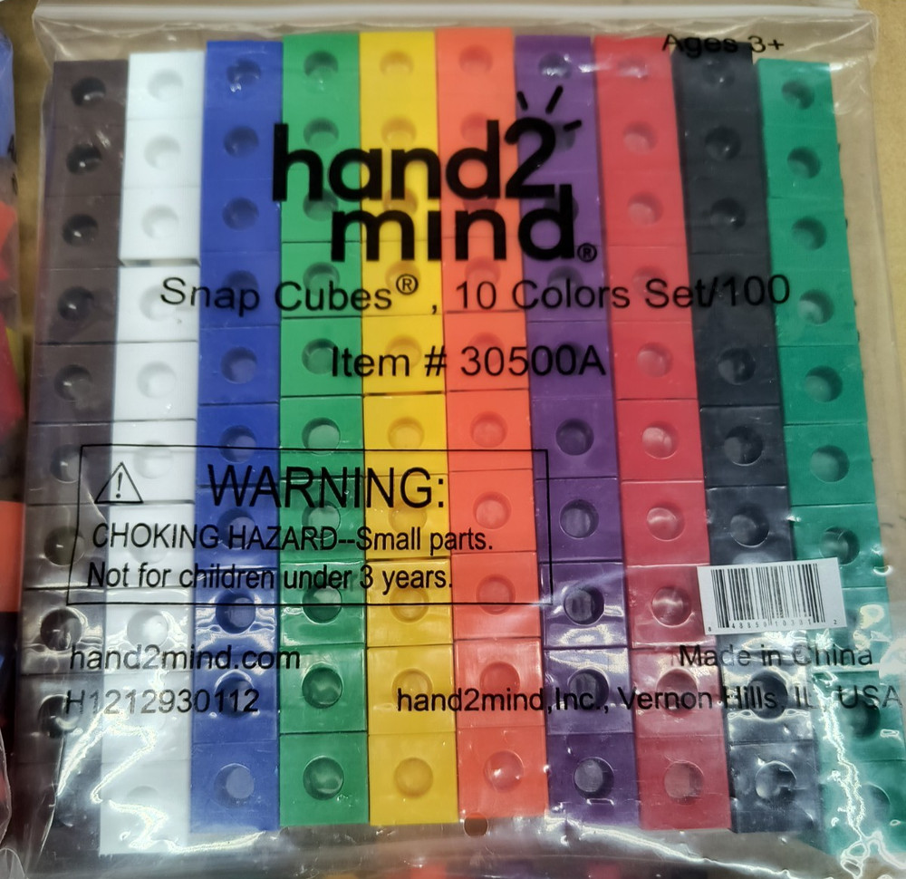 Hand2Mind Math Manipulatives Pattern Blocks 4414B Snap Cubes 30500A