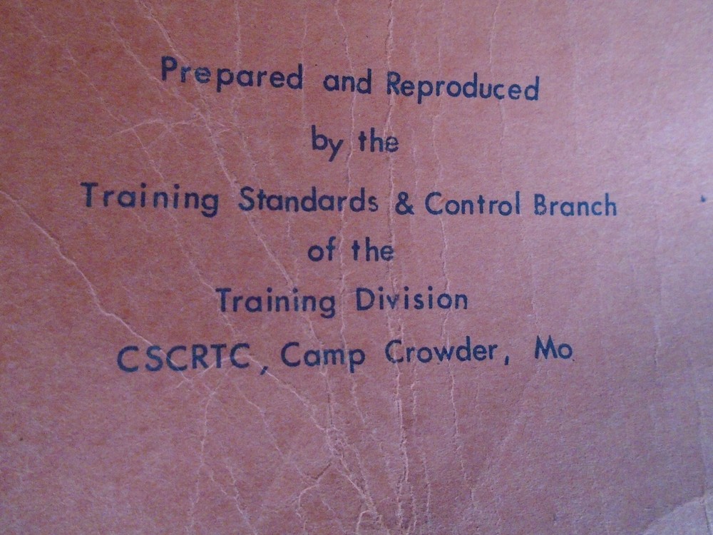 Camp Crowder, MO, 1943 Basic Notes book