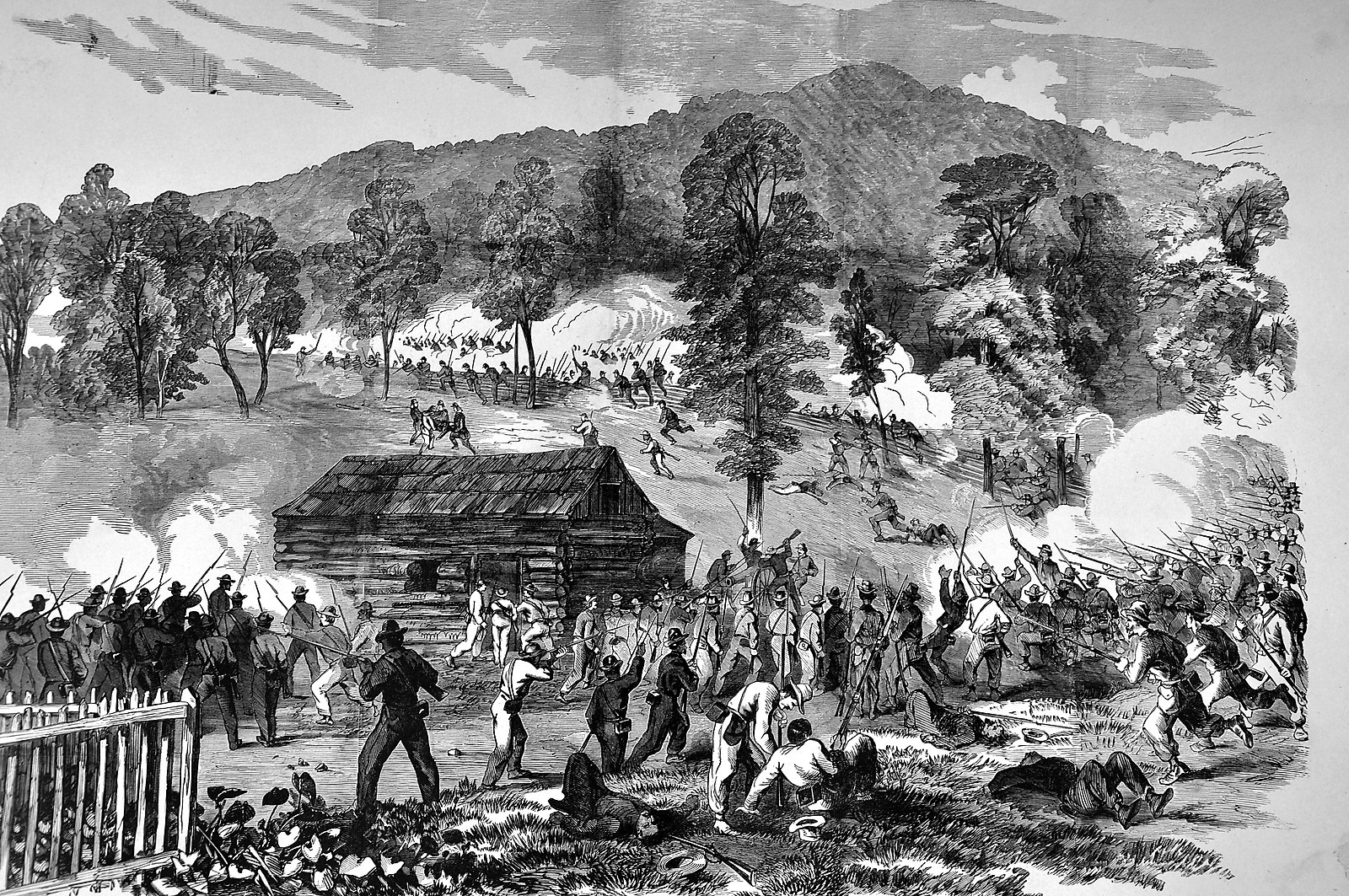 Leslie Civil War Print - Battle of Rich Mountain Beverly Pike Virginia Rosecrans