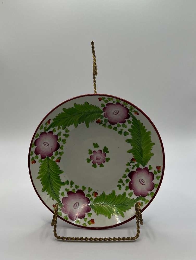 Antique: Soft Paste Teapot & 2 Cups & Handless Saucers-Primrose Pattern