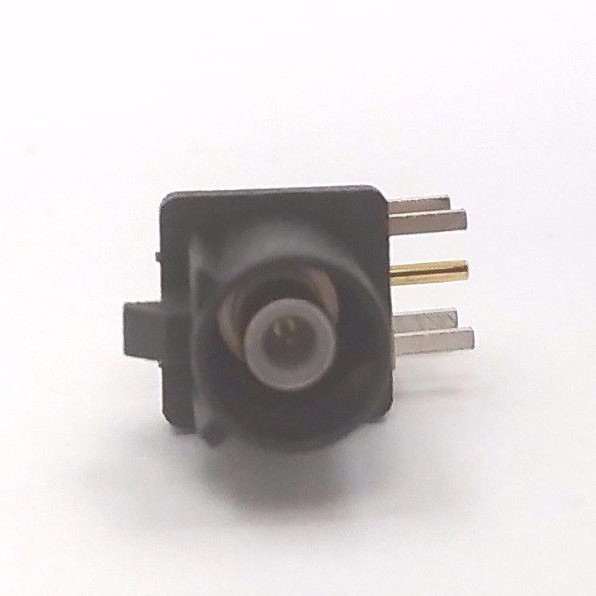 4pcs Automobile FAKRA Connector Right Angle Plug PCB Mount, Key Code: A (Black)