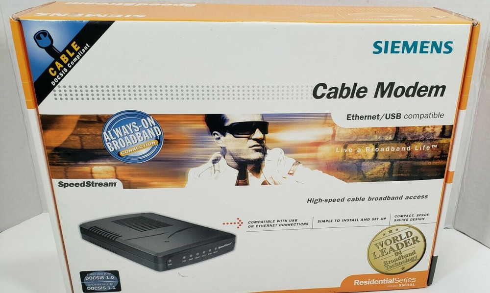 Siemens SpeedStream Cable Modem. Ethernet/ USB Compatible. Model No. SS6101