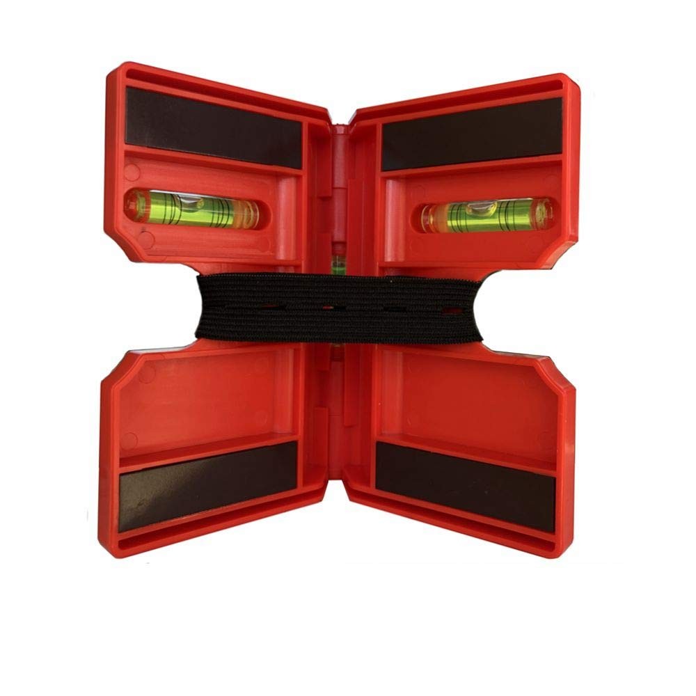 2 Pack Folding Magnetic Post Level for Pipe, and Beams Leveling Red