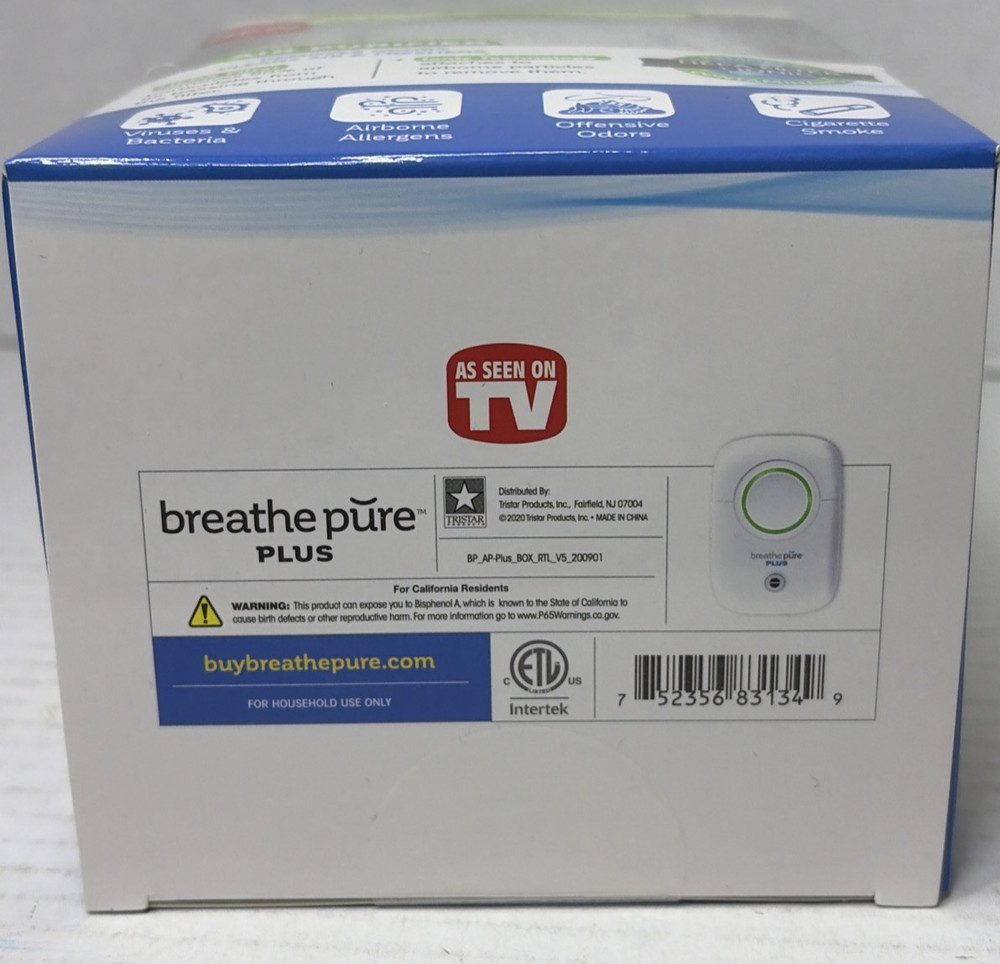 Breathe Pure Plus Plug In Air Purifier, Portable