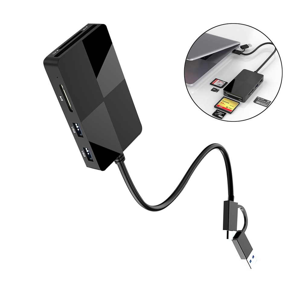 8-IN-1 USB 3.0 Type-C USB Smart Memory Card Reader High-Speed Adapter Accessory