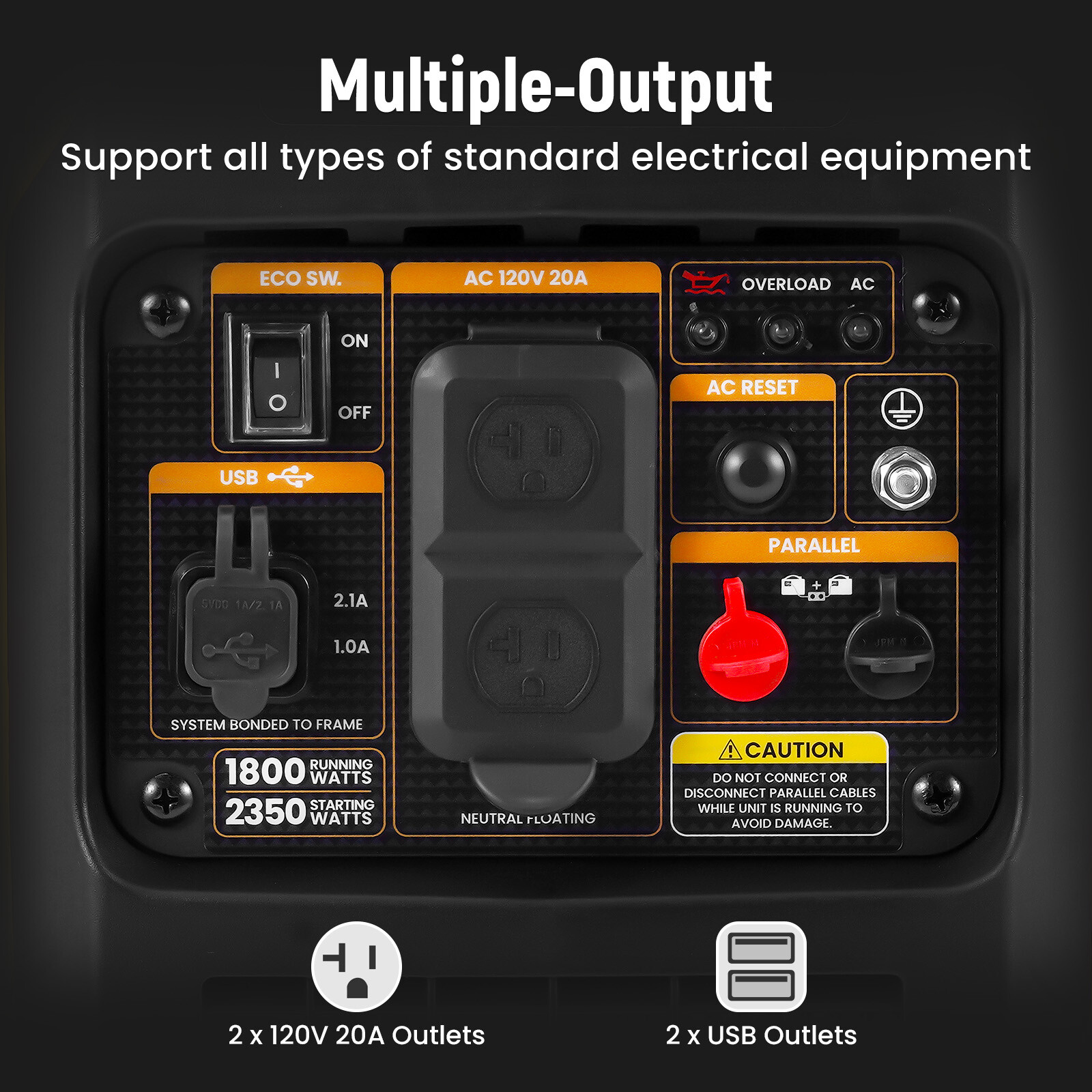 Portable Inverter Generator Quiet Gasoline/LPG Powered 2.3KW 3.5KW 4KW 5.5KW
