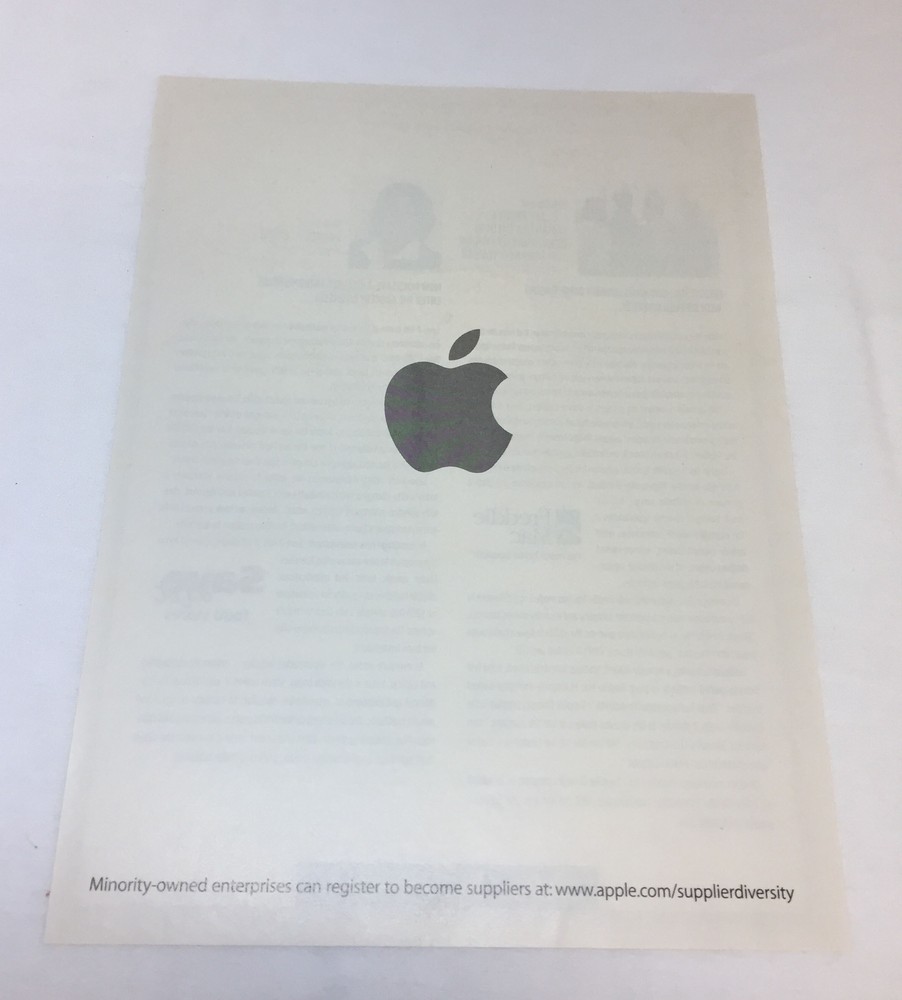 2012 Apple computer ad page ~ Supplier Diversity