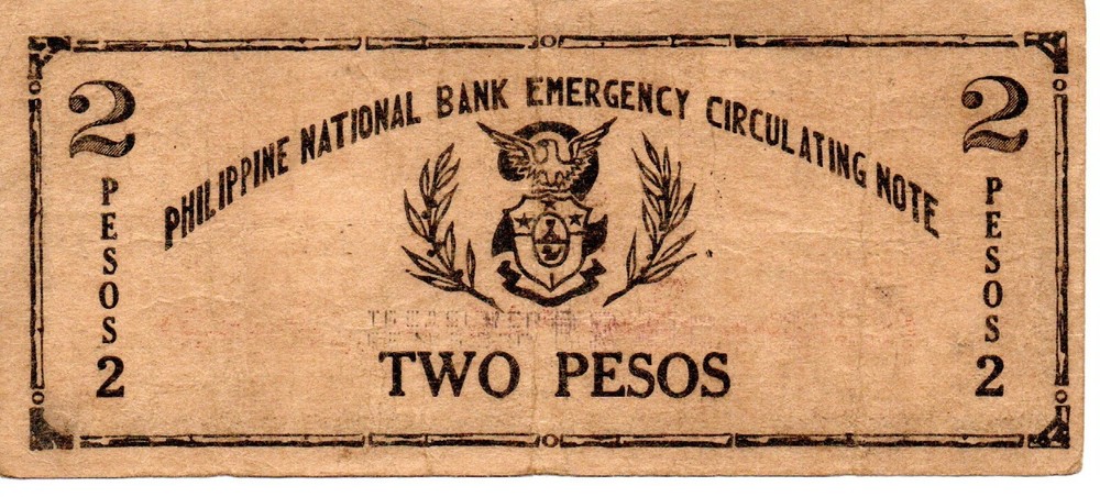 Philippines 2 Pesos Emergency Note 1942 As Pictured 01671