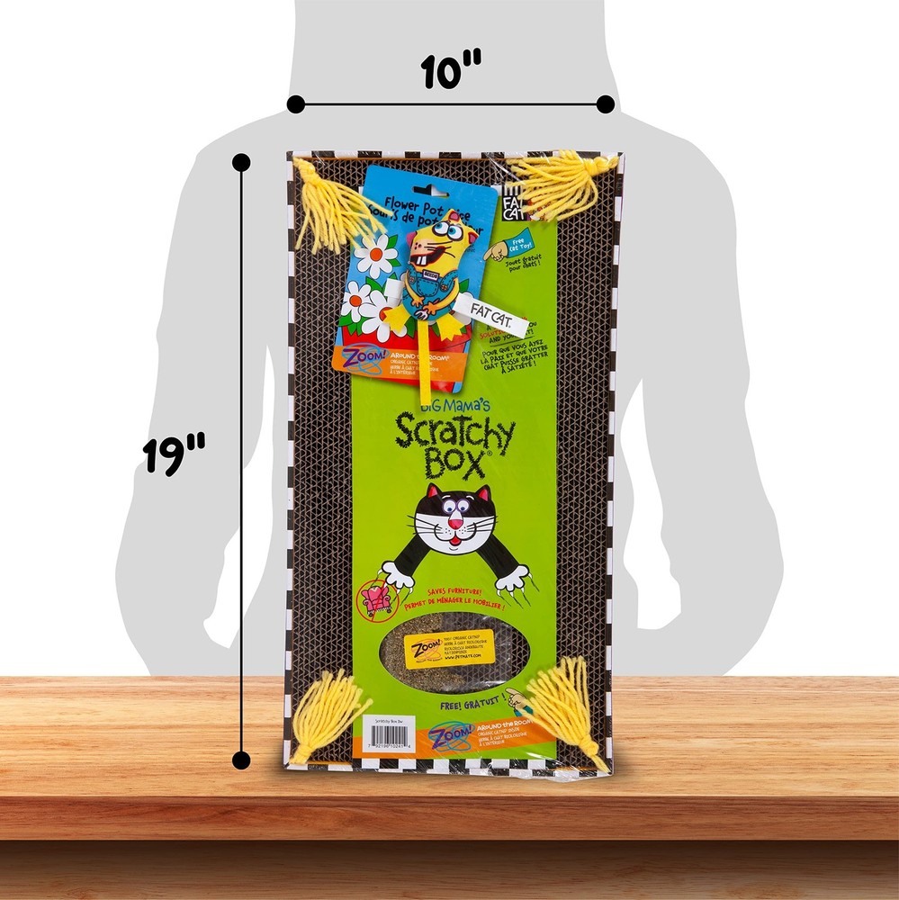 FAT CAT Big Mama's Scratch Cat Toy Box Includes 100% Organic One Size, Multi