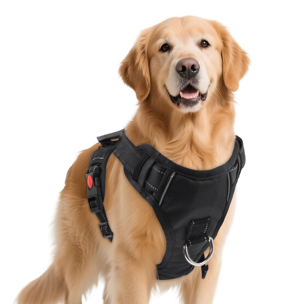 No Pull Dog Harness with 2 Leash Clips, Reflective Adjustable Soft Padded Ves...