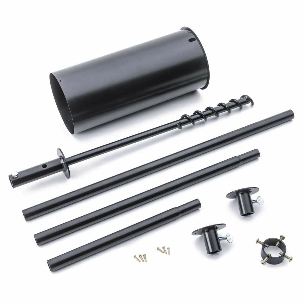 Erva Complete Bird Feeder Pole Set With 2 Mounting Flanges, Squirrel Baffle & T