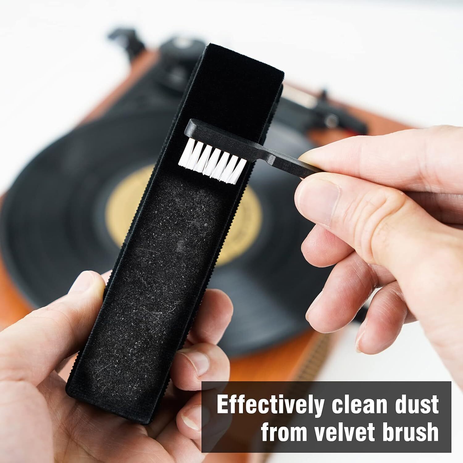 3in1 Vinyl Record Cleaning Brush Set Stylus Velvet Anti-static Cleaner Tool Kit