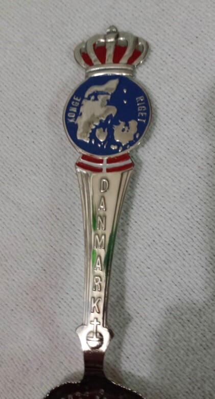 Konge Regit Danmark Silver Plated Sugar Sift Tea Strainer Spoon Crown Christian