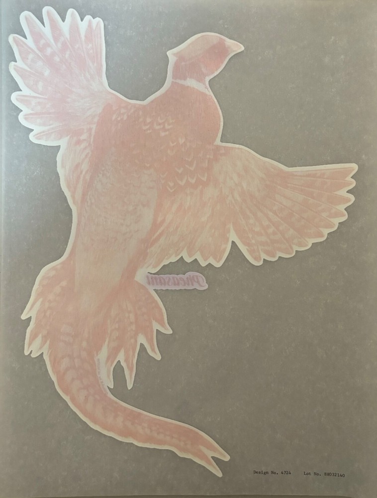 Original Vintage 1978 Pheasant Bird Iron On Transfer