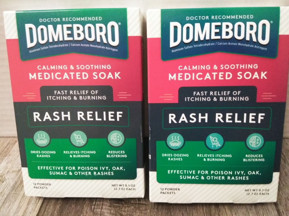 Domeboro RASH RELIEF 12 Powder Packets each ( 2pk bundle)