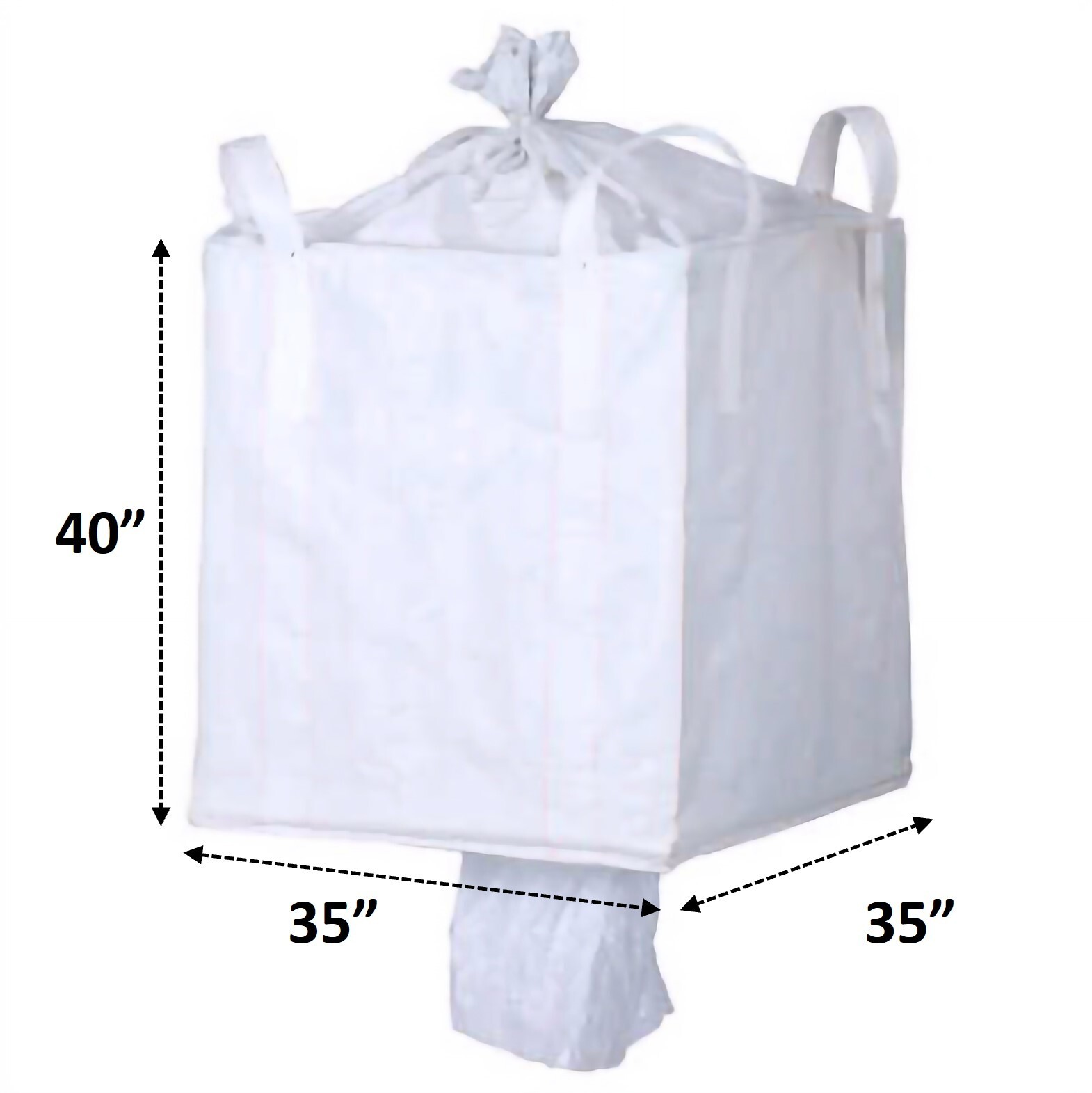 Heavy Duty FIBC Bulk Bag 2200 Lbs, Duffle Top and Spout Bottom, Super Sack