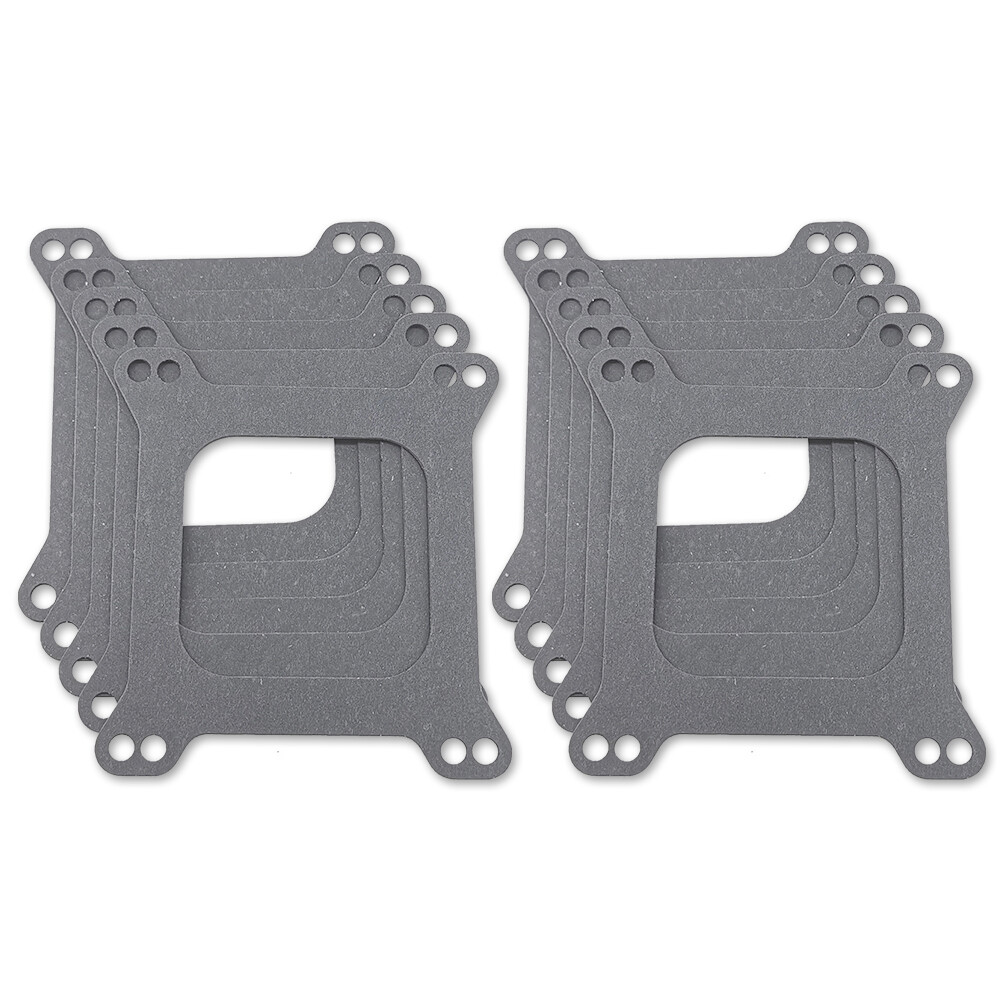 10pc Holley Edelbrock Carb Base Flange Gasket Open Carburetor 4 Barrel 4150 4160