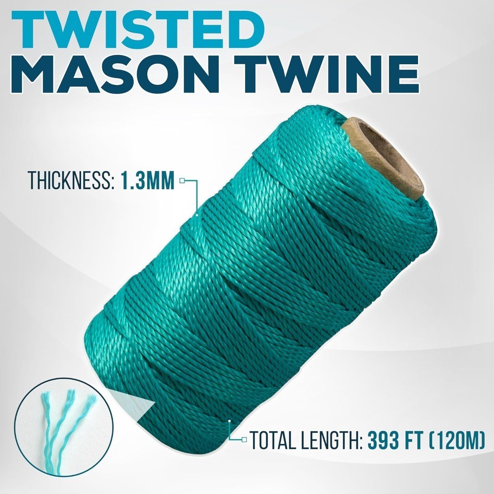 Mason Line String 1.3mm Thick Twisted Polypropylene Construction Twine for
