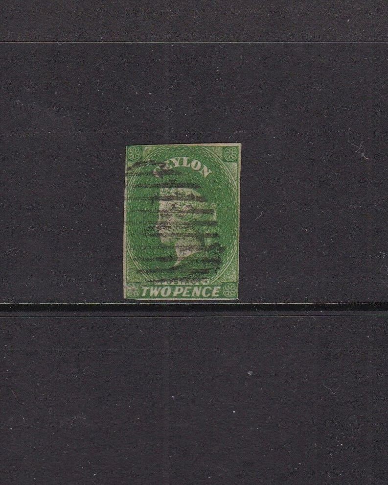 Ceylon 1857 2d Imperf Used
